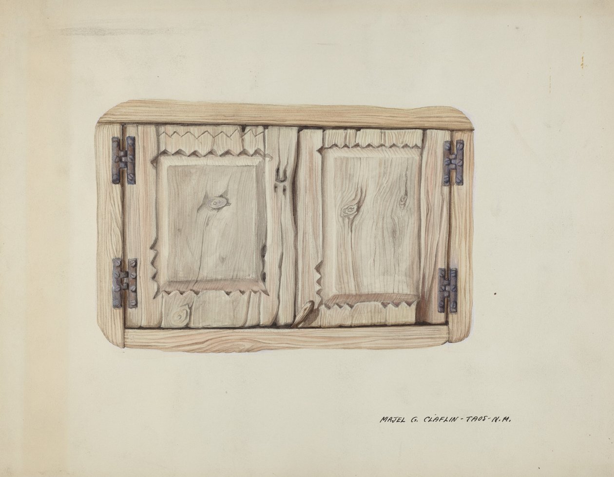 To vægdøre, ca. 1937. af Majel G. Claflin