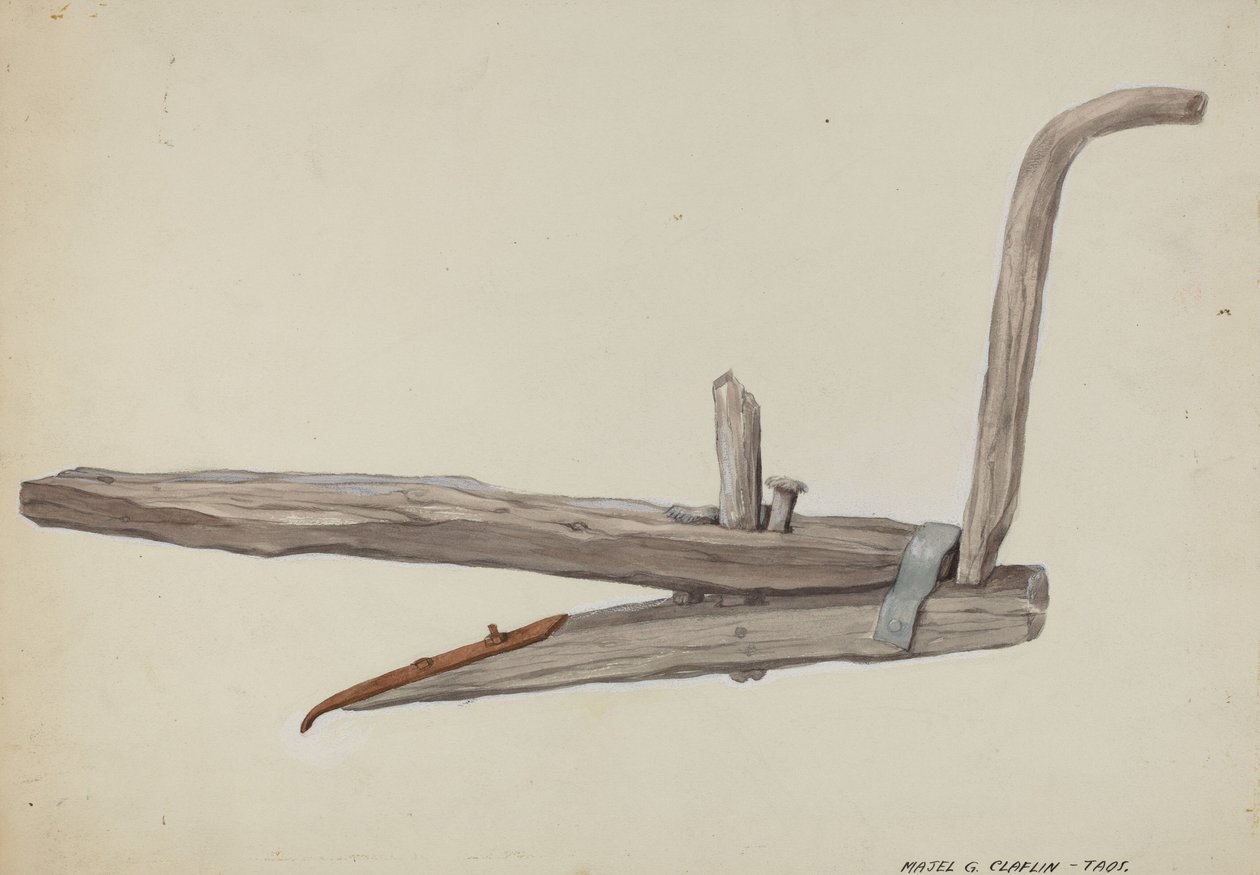 Træplov, ca. 1937. af Majel G. Claflin