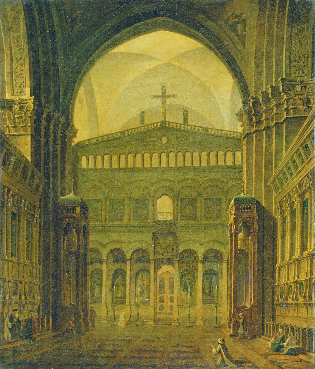Indre udsigt over templet i Jerusalem, 1821 af Maksim Nikiforovich Vorobiev