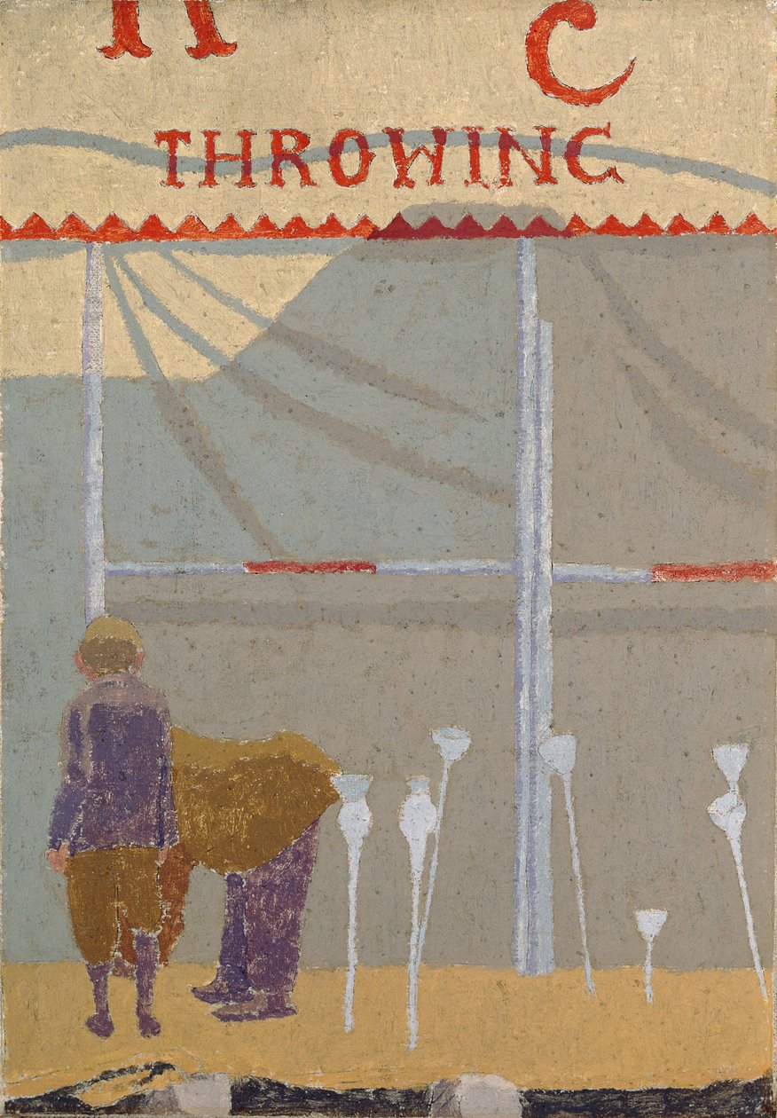 The Coconut Shy, ca. 1920 (olie på lærred) af Malcolm Drummond