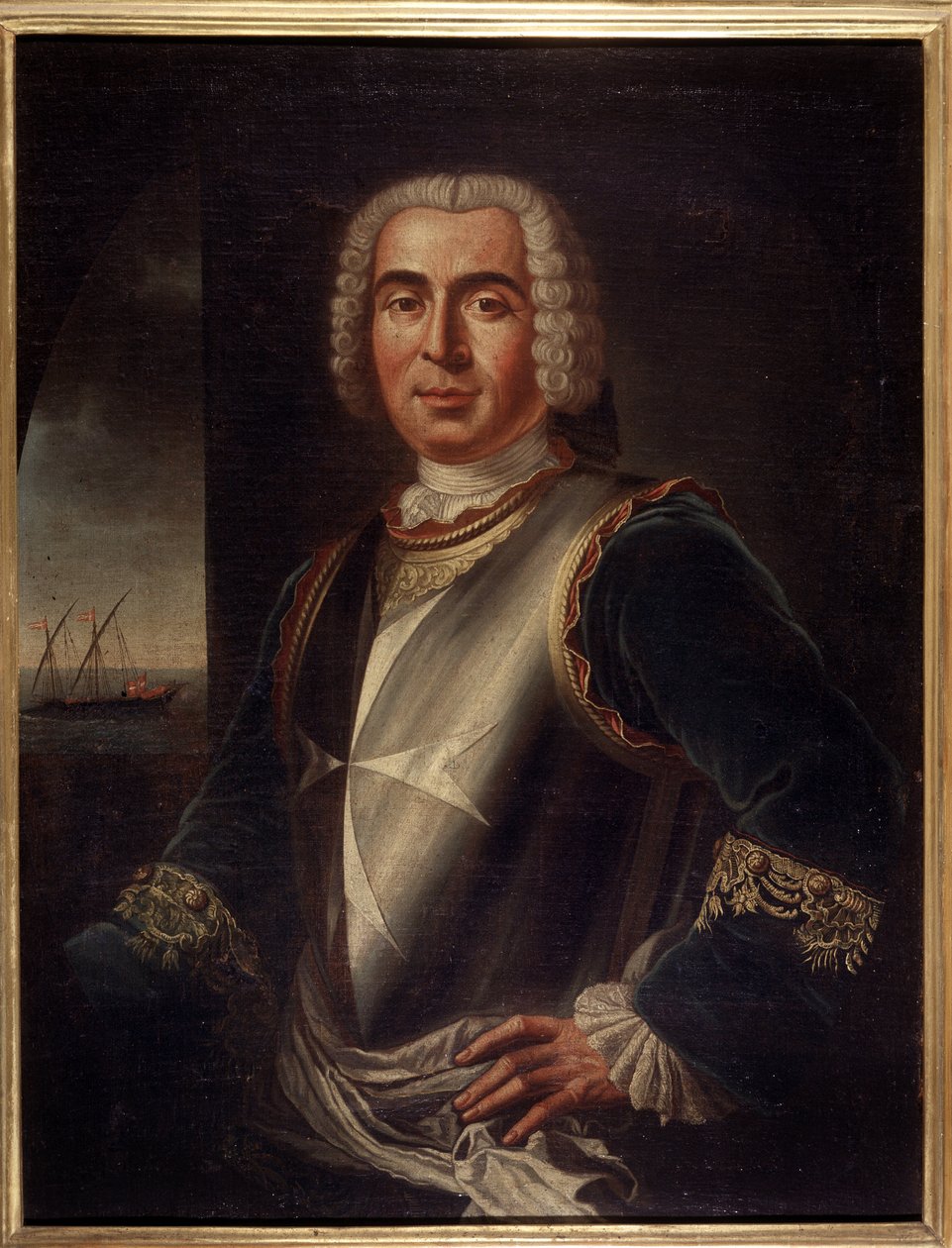 Portræt af ridderen Pierre Andre de Suffren af ​​Saint Tropez (Saint-Trophez), foged af Suffren (1729-1788) - maltesisk kunst - 1700-tallet, 99 x 76 cm af Maltese School