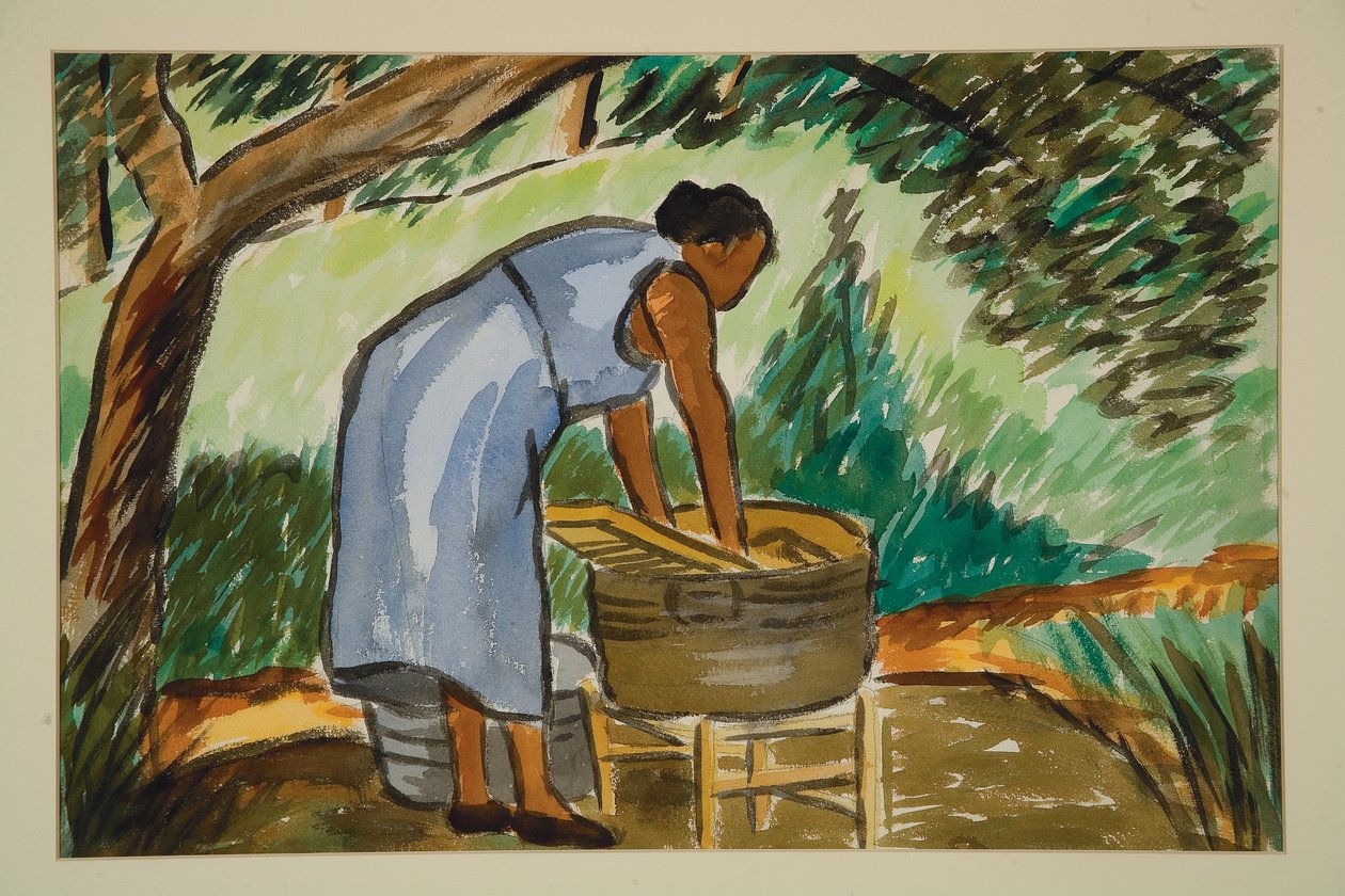 Kvindevask, ca. 1934 (akvarel) af Malvin Gray Johnson