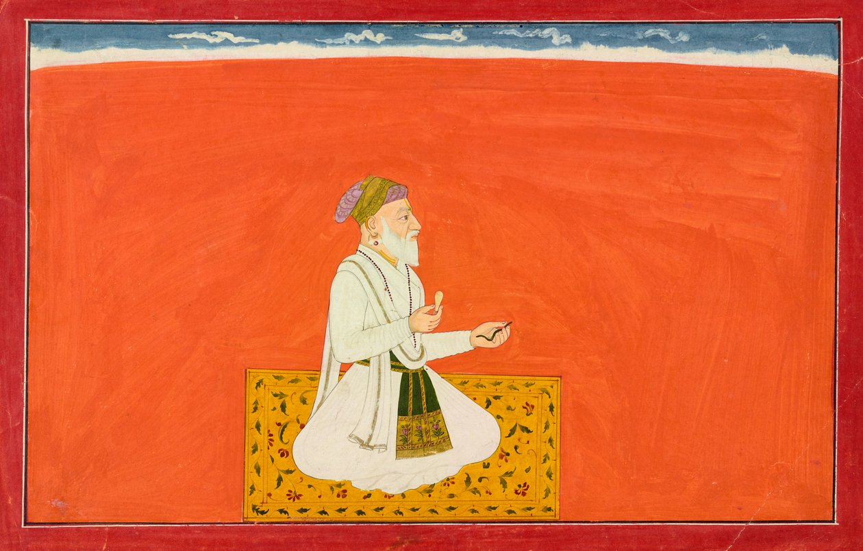 Den rigtige læge Dhanvantari, Folio fra den sjette Bhagavata Purana-serie..., Ka. 1735-1740. af Manaku