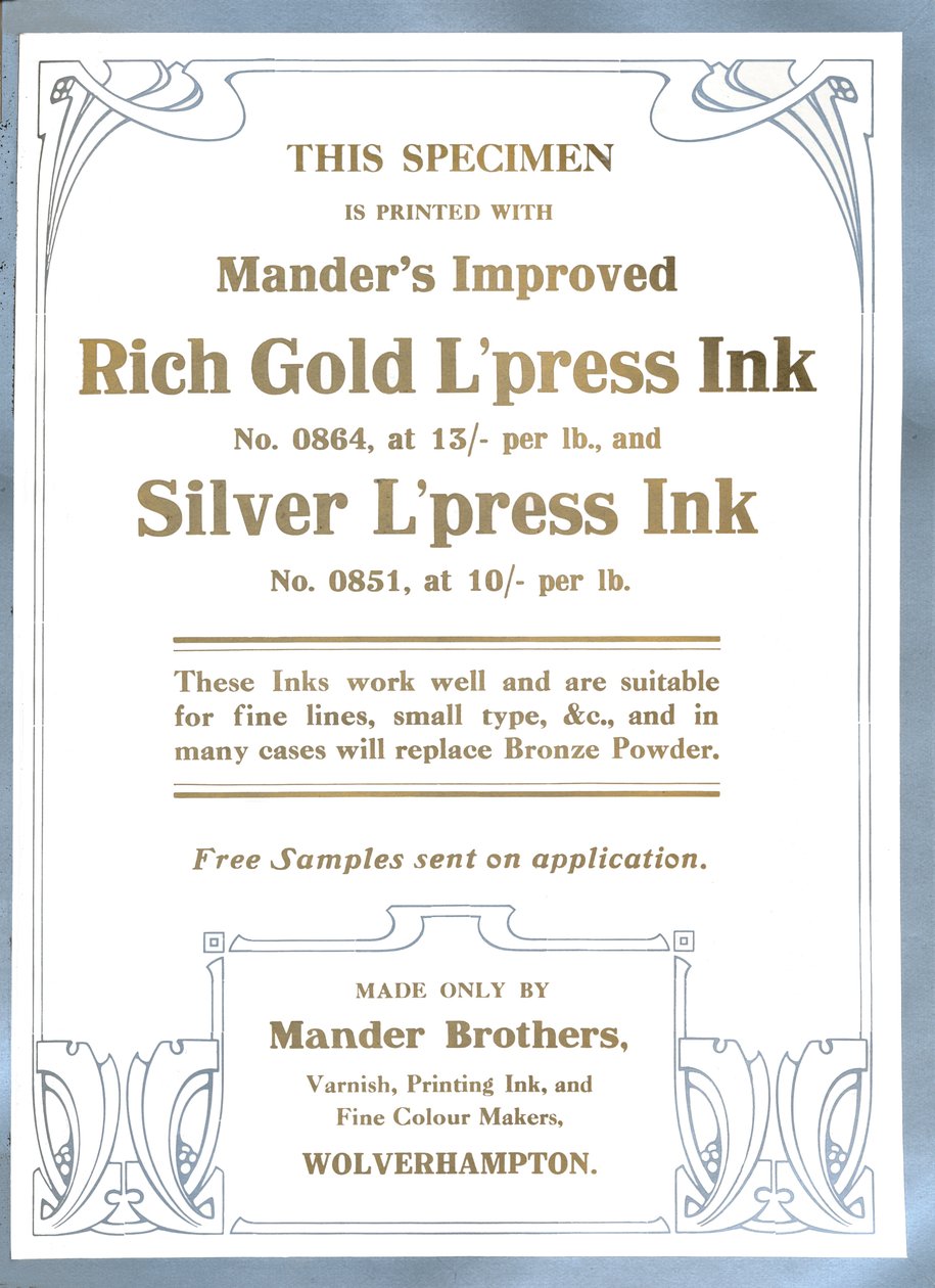 Mander Brothers Annonce, 1919 af Mander Brothers