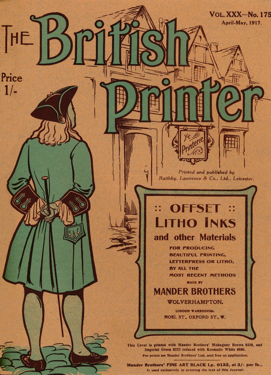 The British Printer Vol. XXX - nr. 175 april-maj, 1917 forside, 1917 af Mander Brothers