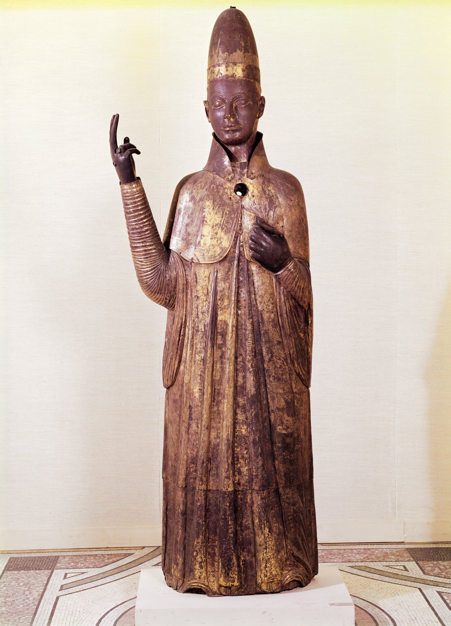 Statue af pave Boniface VIII (1235-1303) 1301 (bronze) af Manno di Bandino