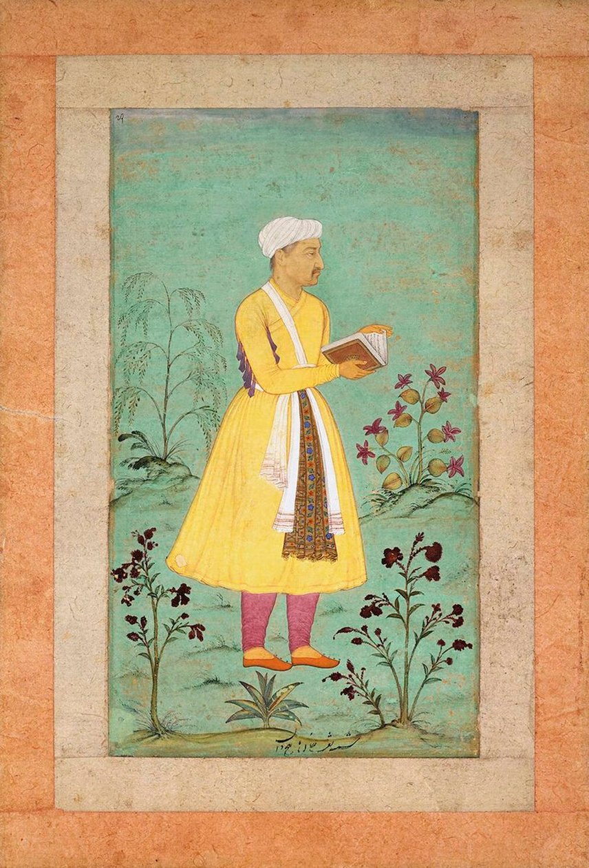 Portræt af Nakib Khan, begyndelsen af det 17. århundrede. af Manohar