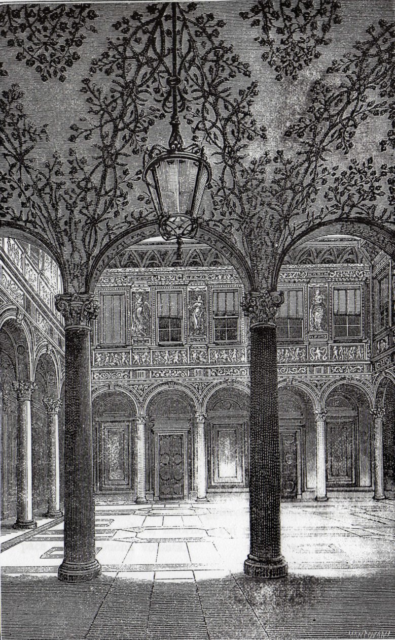 Palazzo Bigli gårdsplads af Mantovani