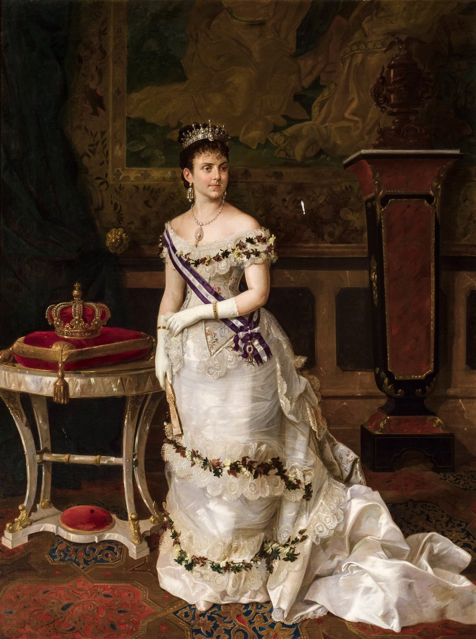 Dronning Maria de las Mercedes de Orleans af Manuel Cabral y Aguado Bejarano