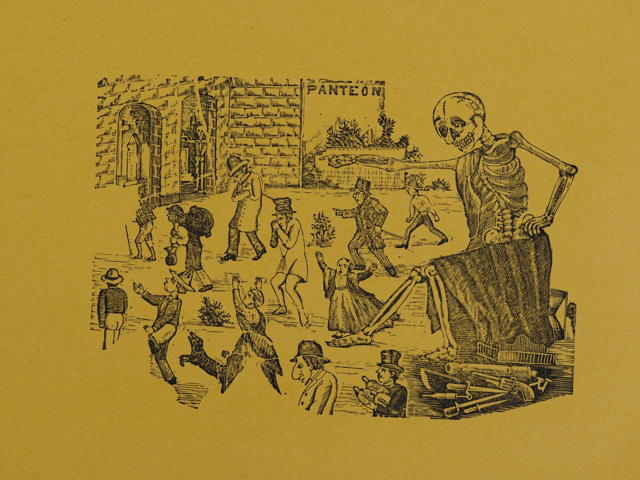 Kæmpeskeletdiktator, fra 330 Grabados Originales, trykt af Antonio Vanegas Arroyo (1850-1917), Mexico City, Mexico (reliefstik) af Manuel Manilla