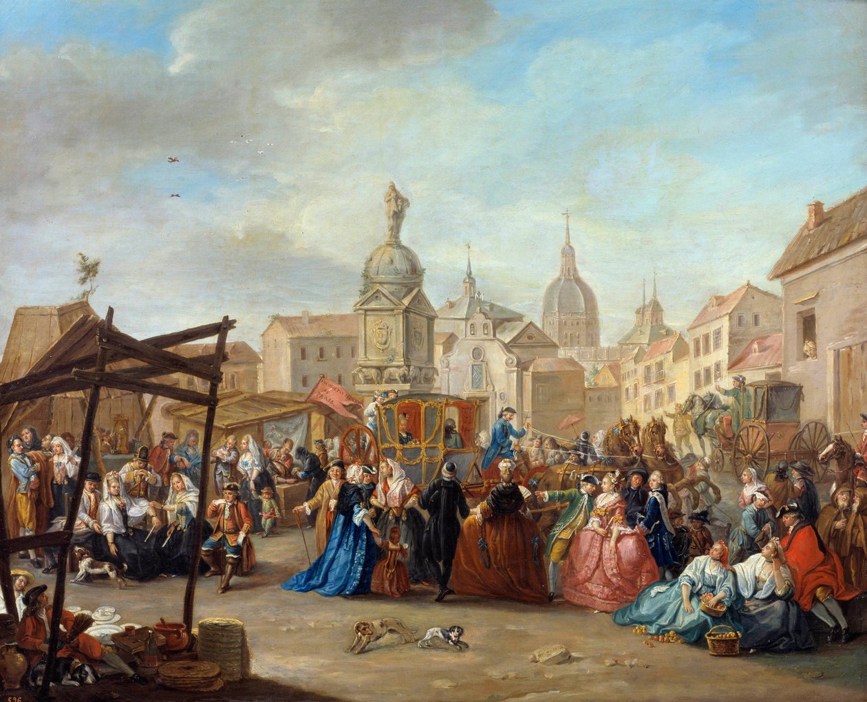Cebadax-pladsen i Madrid Maleri af Manuel de la Cruz (1700-tallet) 1700-tallet Madrid, Sorolla Museum af Manuel De La Cruz