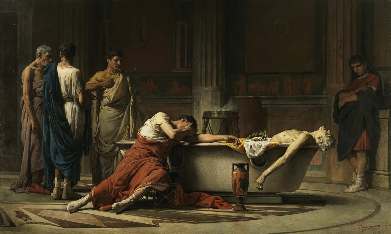 Senecas død, 1871 af Manuel Domínguez Sánchez