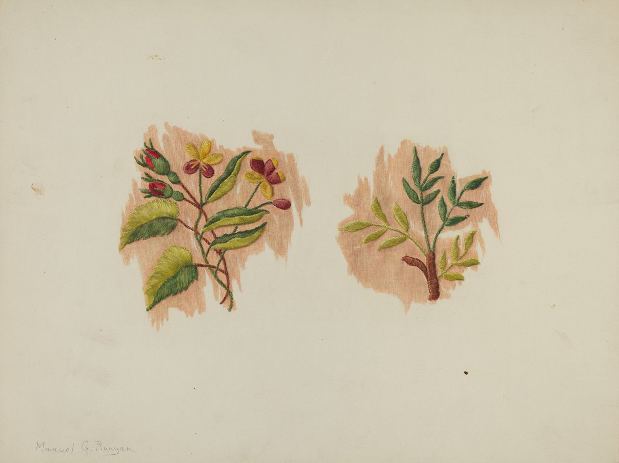Silke Underkjole Fragment, ca. 1939. af Manuel G. Runyan