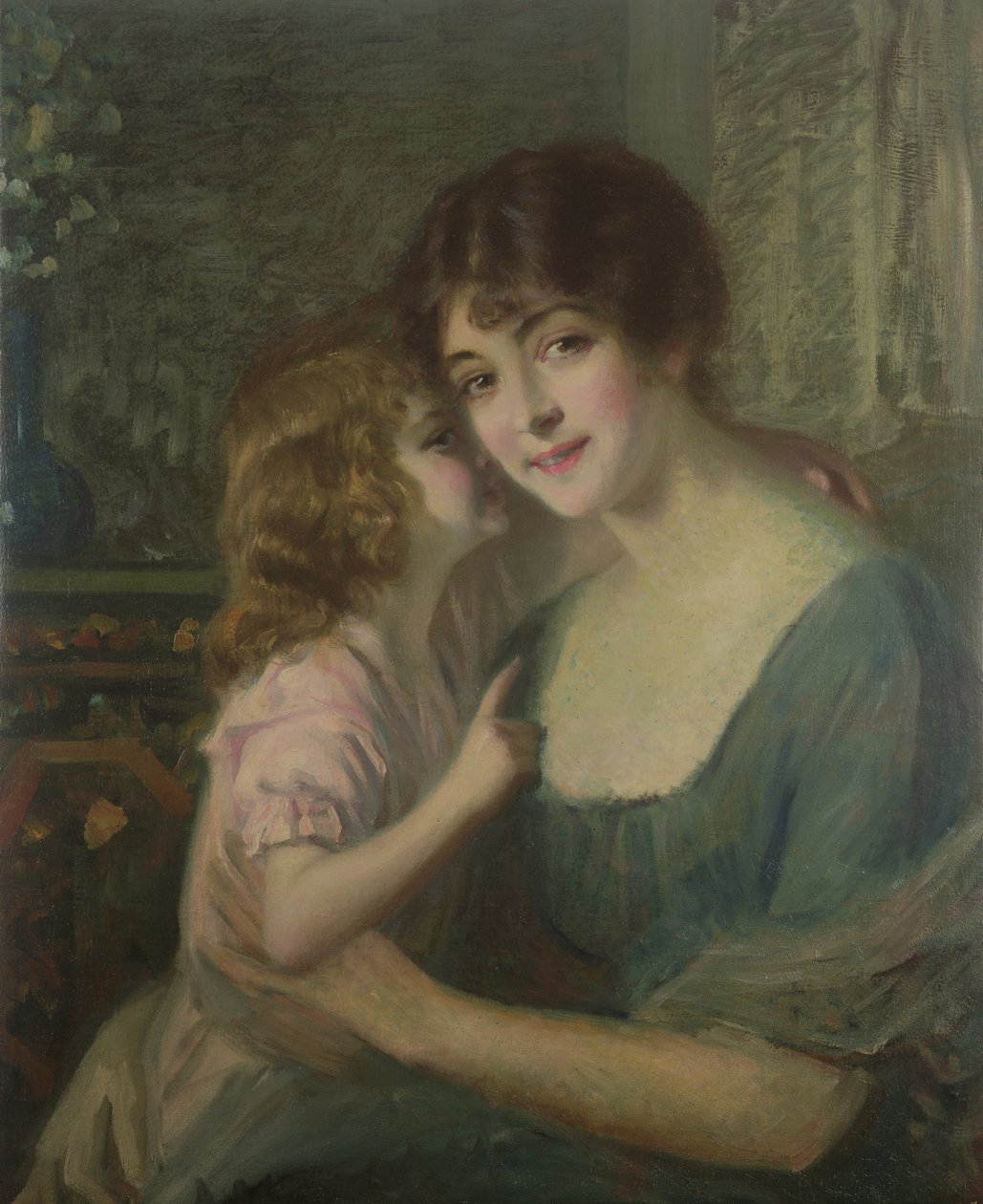 The Whisper, or Secrets (olie på lærred) af Manuel Loyola Barthold