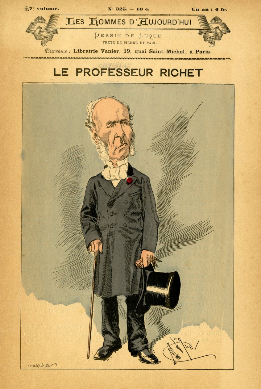 Forside til The Men of Today, nummer 325, illustration af Manuel Luque (1854-1919): Richet Charles (1850-1935) af Manuel Luque