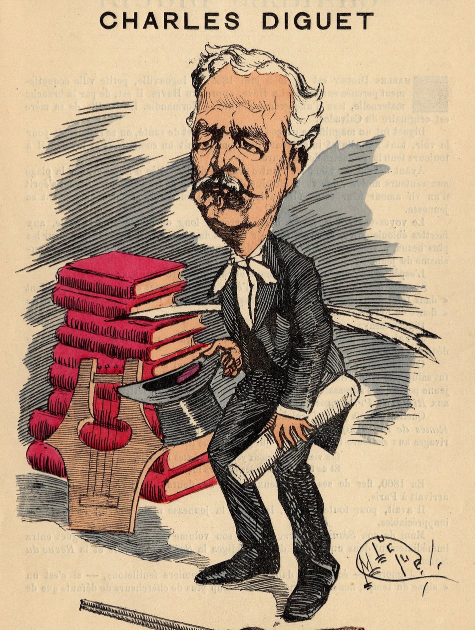 Forside til The Men of Today, nummer 393, illustration af Manuel Luque (1854-1919): Litterature, Lyre - Diget Charles (1836-1909) af Manuel Luque