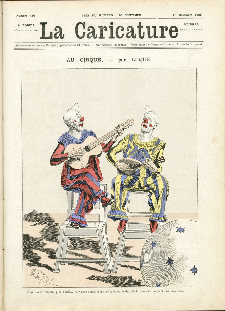 Illustration af Manuel Luque (1854-1919) til forsiden af La Caricature (1880) af Manuel Luque
