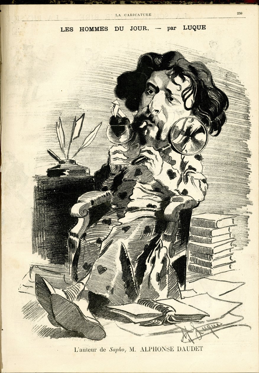 Illustration af Manuel Luque (1854-1919) til forsiden af The Caricature (1880) af Manuel Luque