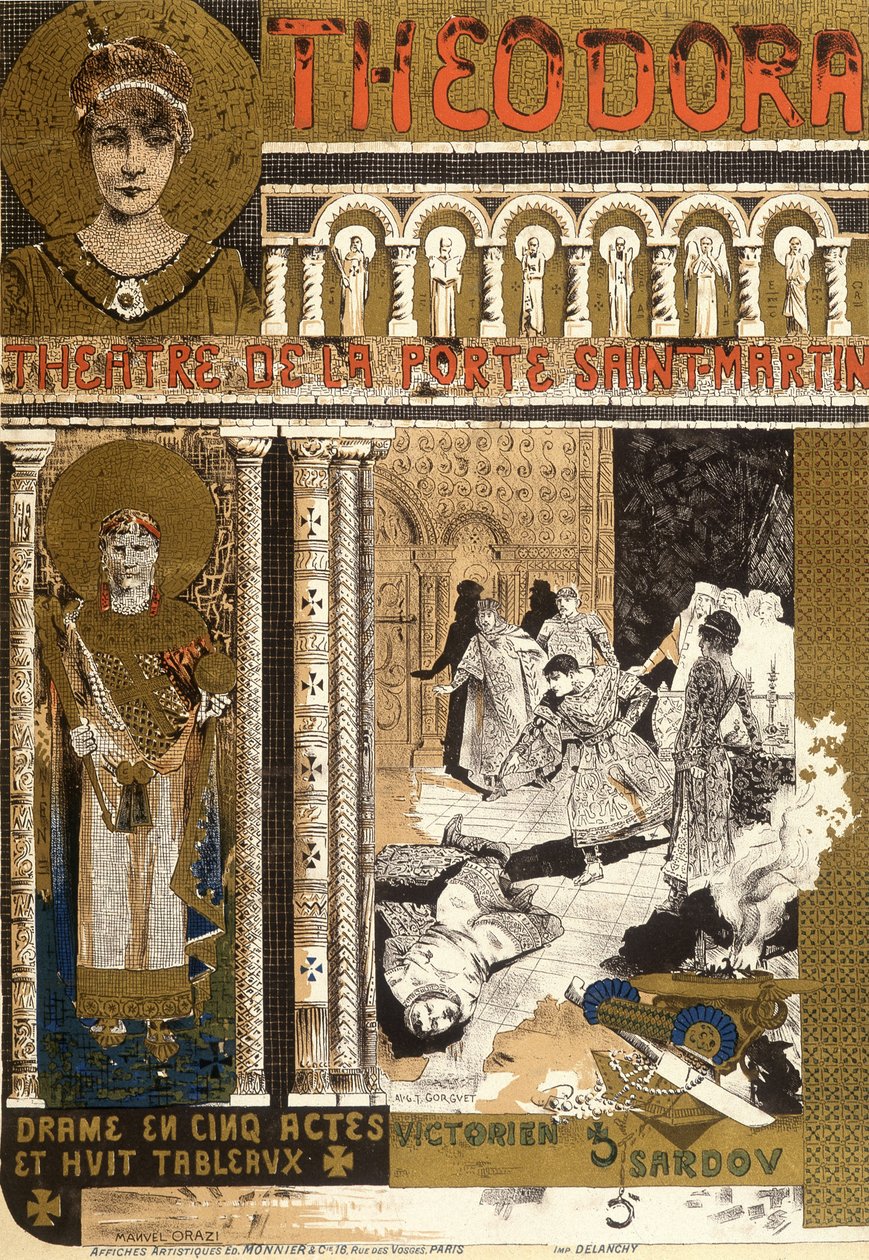 Theodora, på Porte Saint Martin-teatret i Paris. Illustration af Manuel Orazi af Manuel Orazi