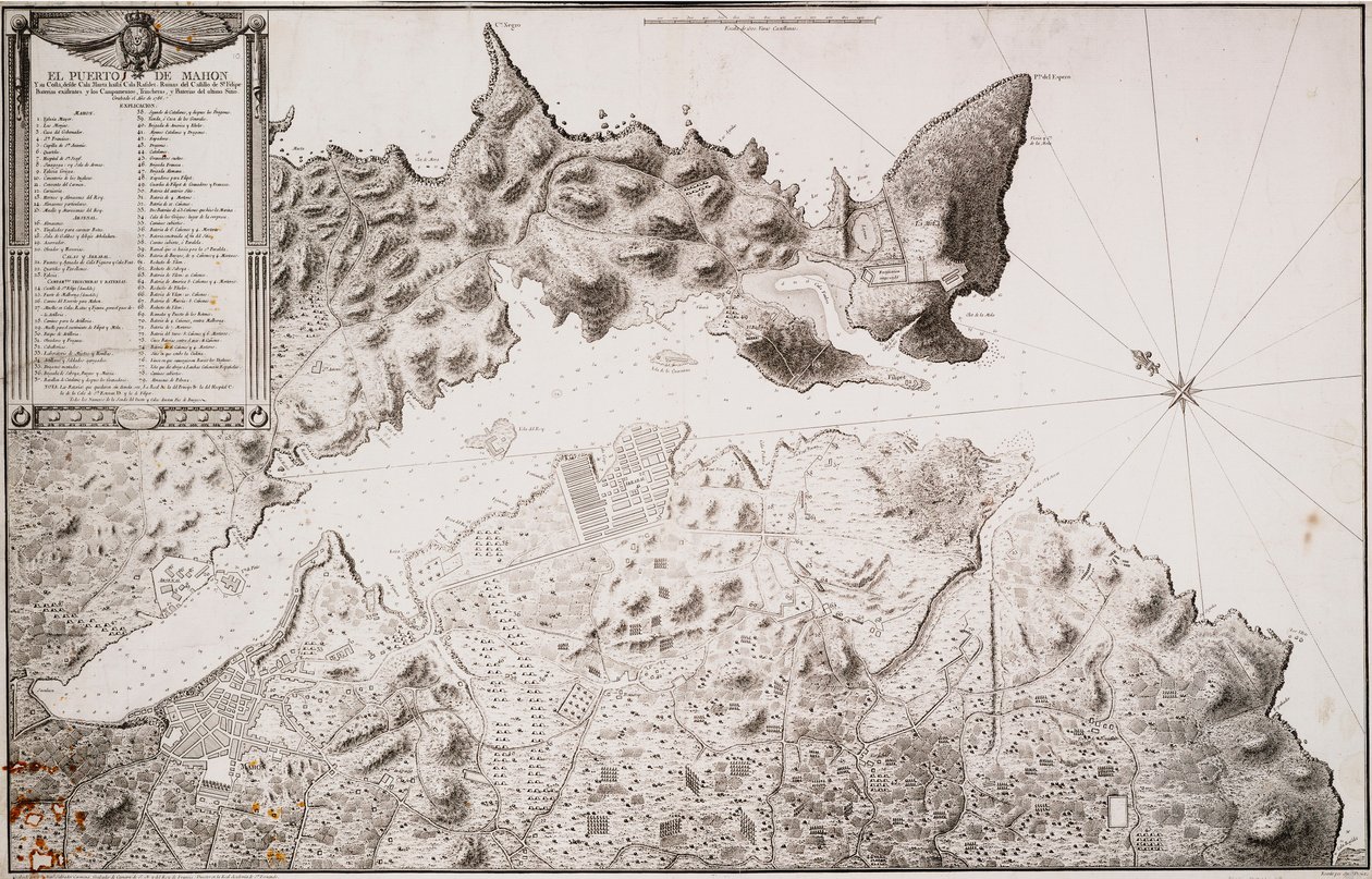 Mahons havn og det omkringliggende område, fra Cala Murte til Cala Rafalet af Manuel Salvador Carmona