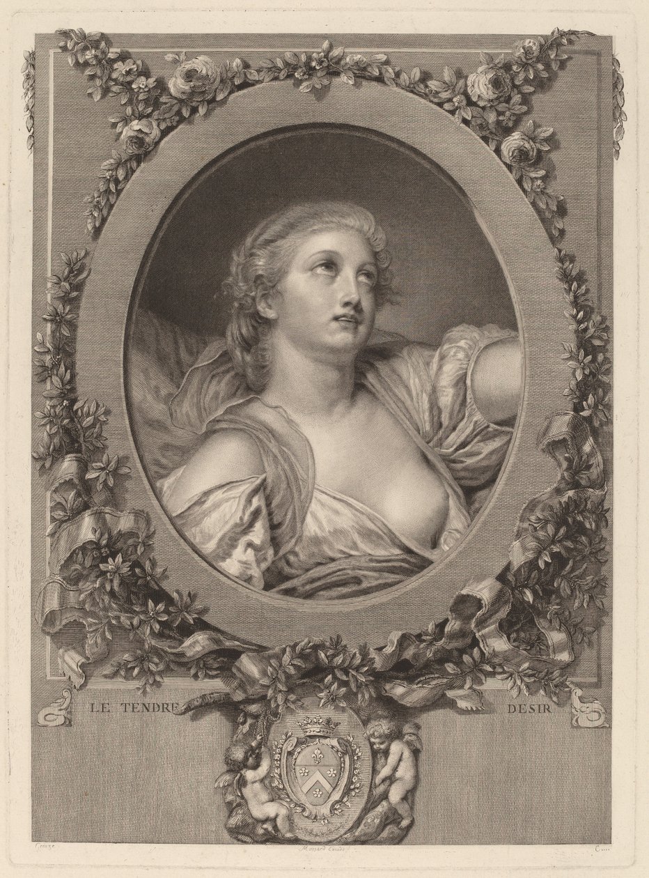 Det ømme ønske af Manuel Salvador Carmona after Jean Baptiste Greuze