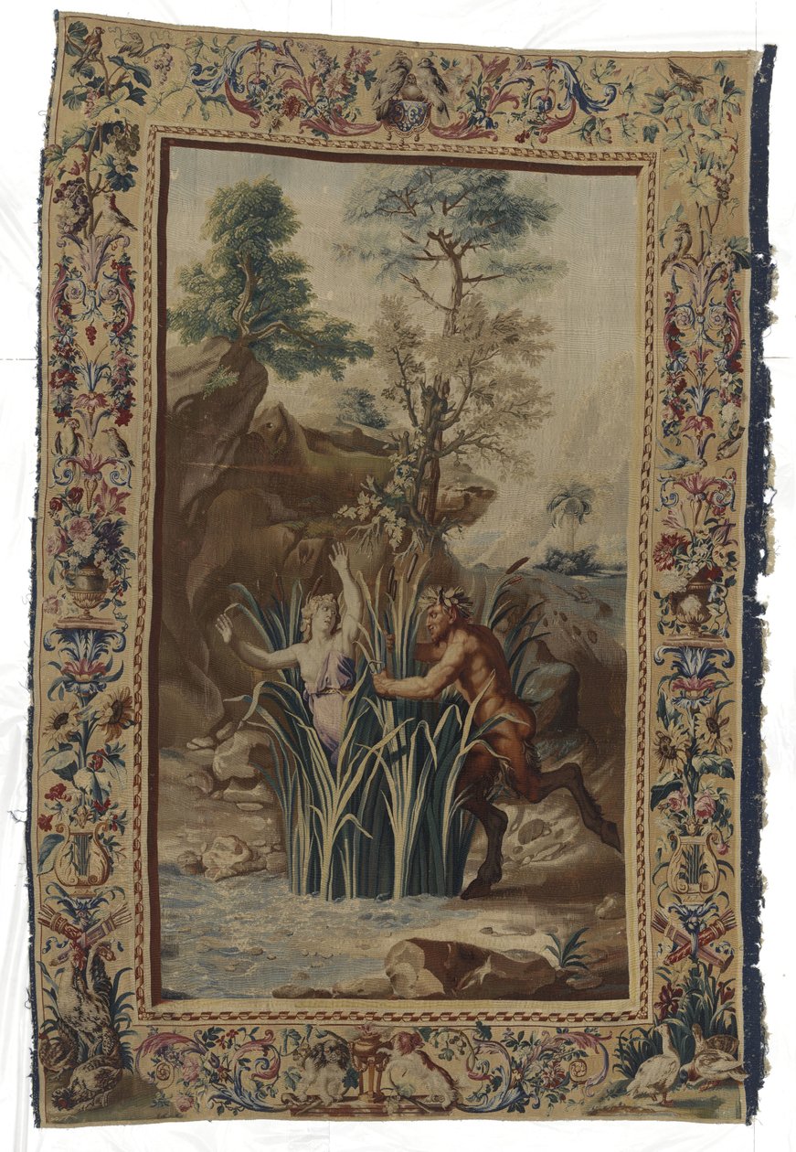 Pan og Syrigs Pan en Syrigs De forvandlede ikke van Ovidius (serietitel) af Manufacture Royale des Gobelins (workshop of)