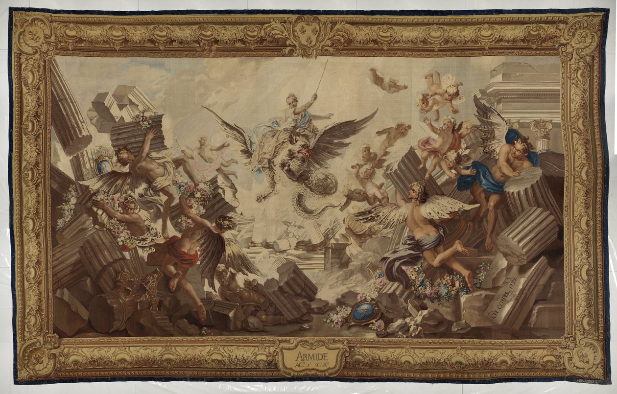 Ødelæggelsen af Armidas palads af Manufacture Royale des Gobelins