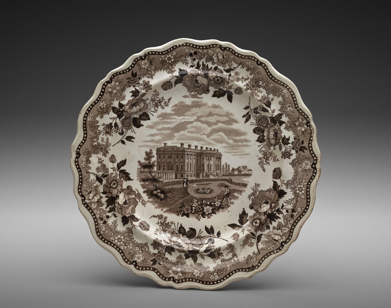 Tallerken, 1831-c.1843 (blyglaseret lertøj med transfertryk) af Manufacturer Job and John Jackson