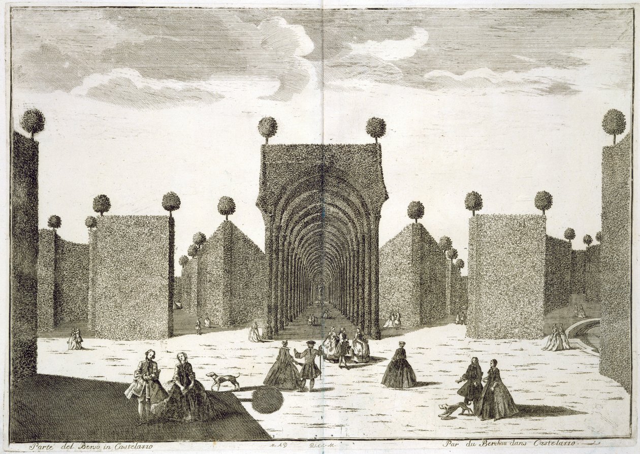 The Topiary Gardens, fra Delights of the Villa Castellazzo, af Domenico Felice Leonardi, udgivet 1743 af Marc