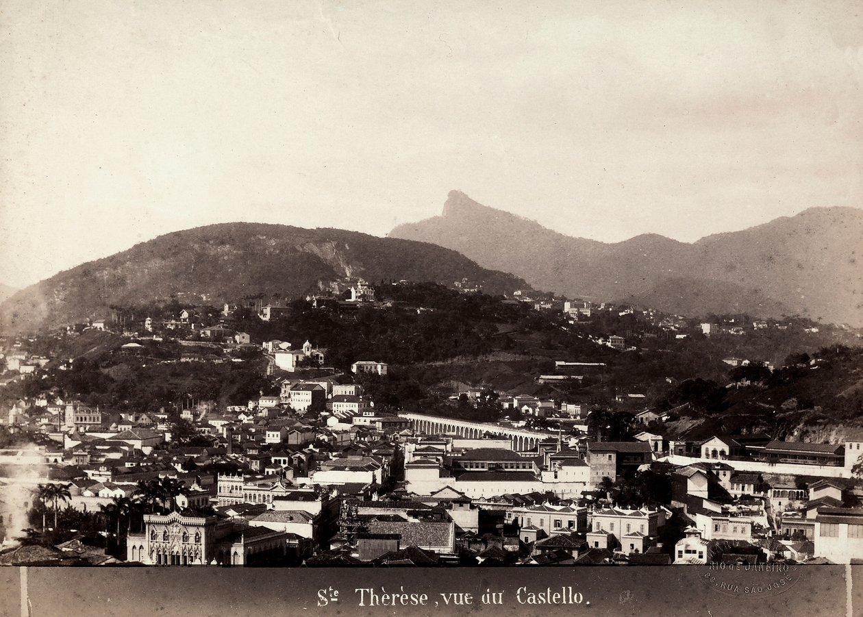 Udsigt over Santa Teresa i Brasilien, ca. 1880-90 (s/h-billede) af Marc Ferrez