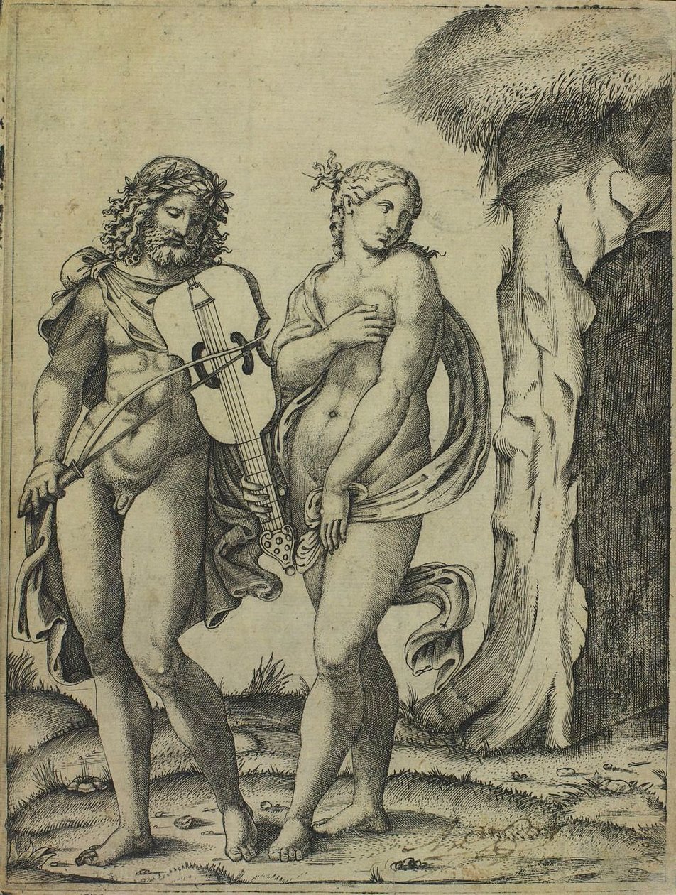 Orfeus og Eurydike af Marcantonio Raimondi