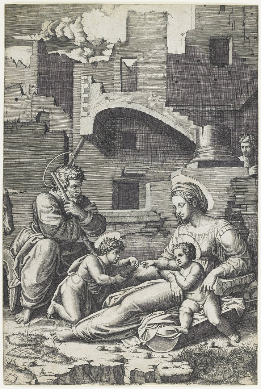 Jomfru med det lange lår, ca. 1520-1525 af Marcantonio Raimondi
