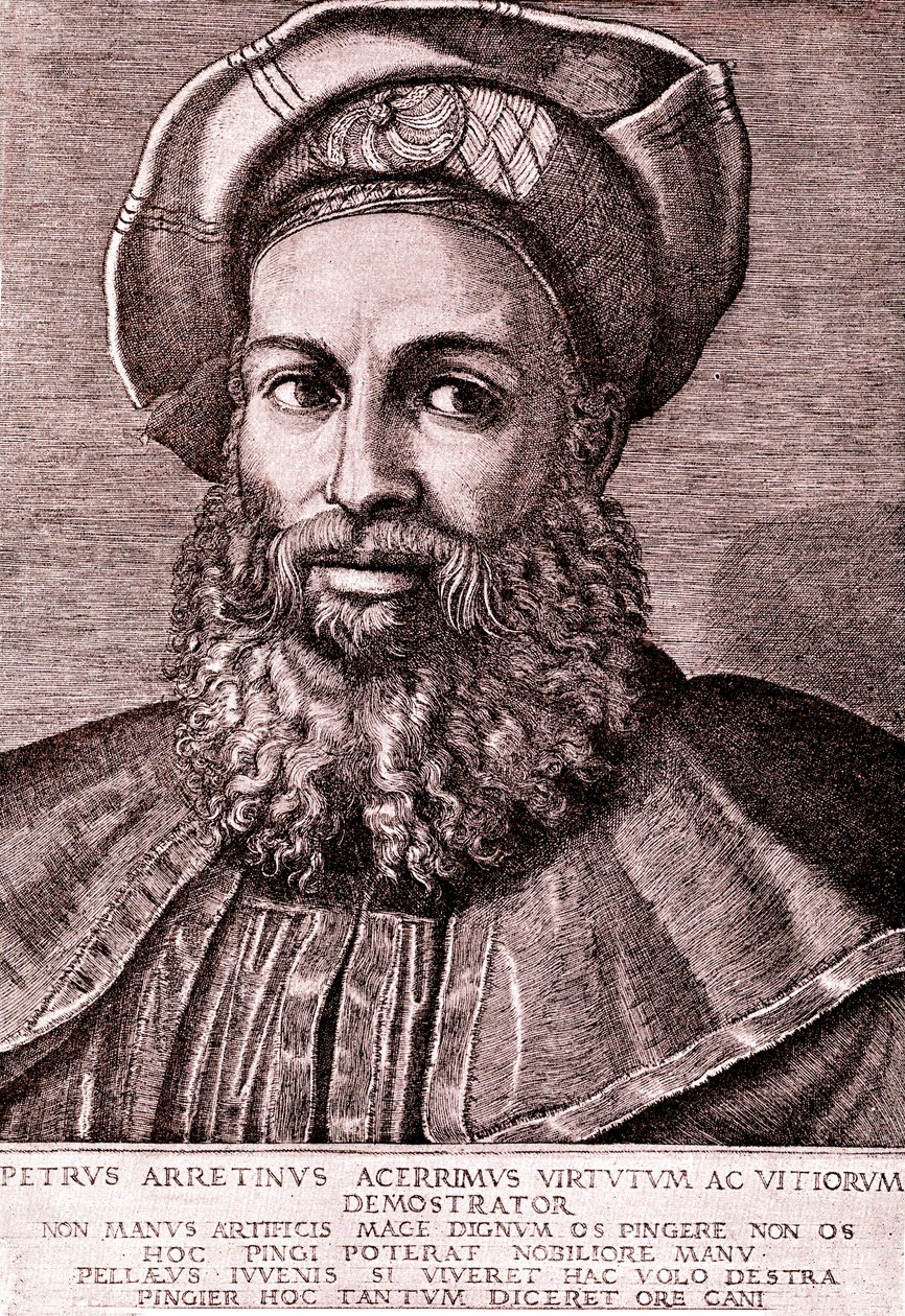 Pietro Aretino af Marcantonio (after) Raimondi