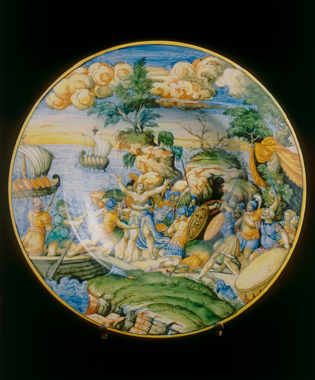 Voldtægt af Elena, plade tilskrevet Marcantonio Raimondi konserveret i Museo Nazionale del Bargello, Firenze af Marcantonio (attr.to) Raimondi