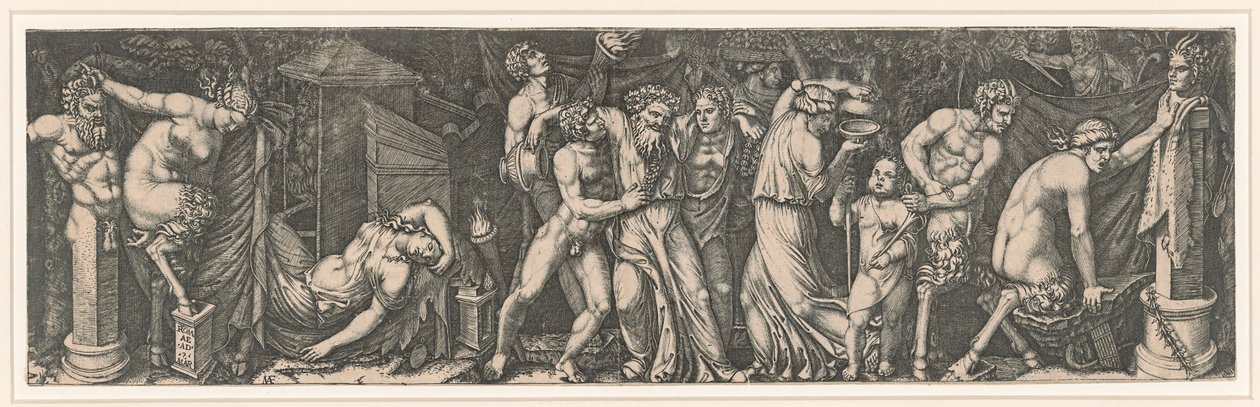 Bacchanalia, ca 1510-1511. af Marcantonio Raimondi