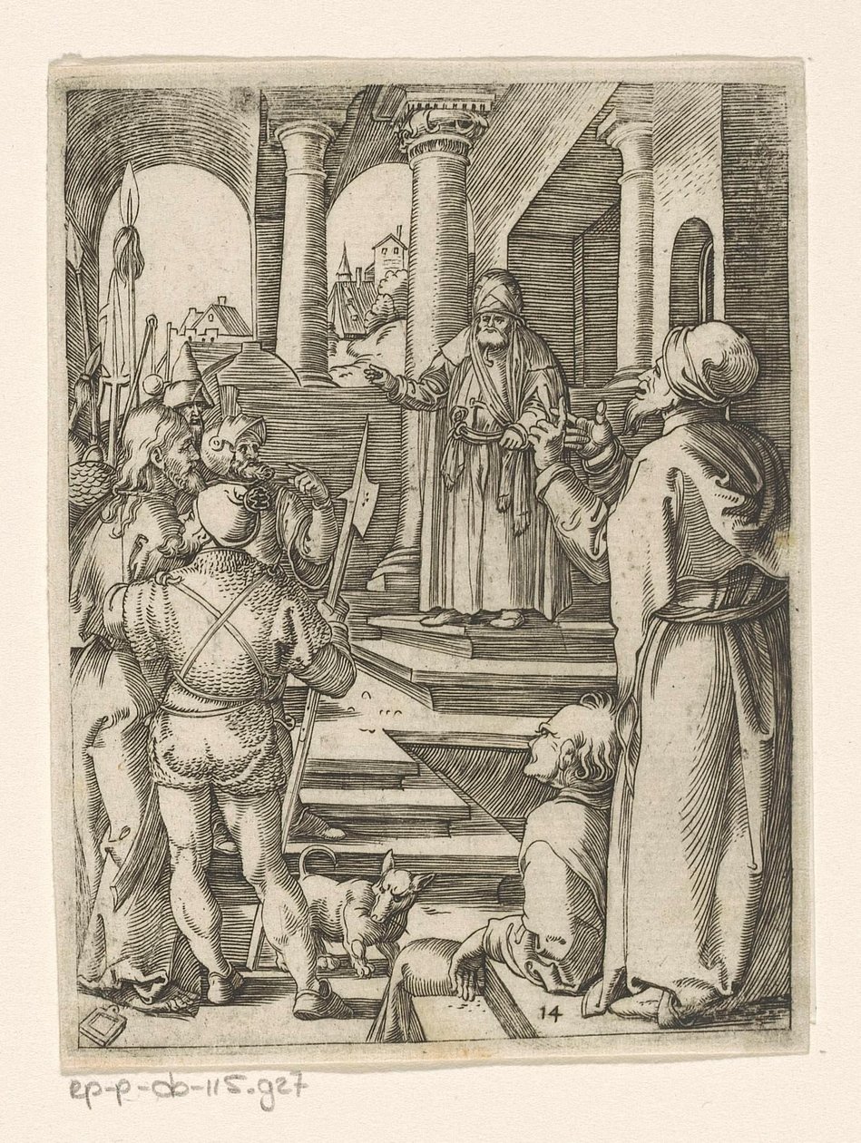 Kristus før Pilatus Passion of Christ (serietitel) af Marcantonio Raimondi