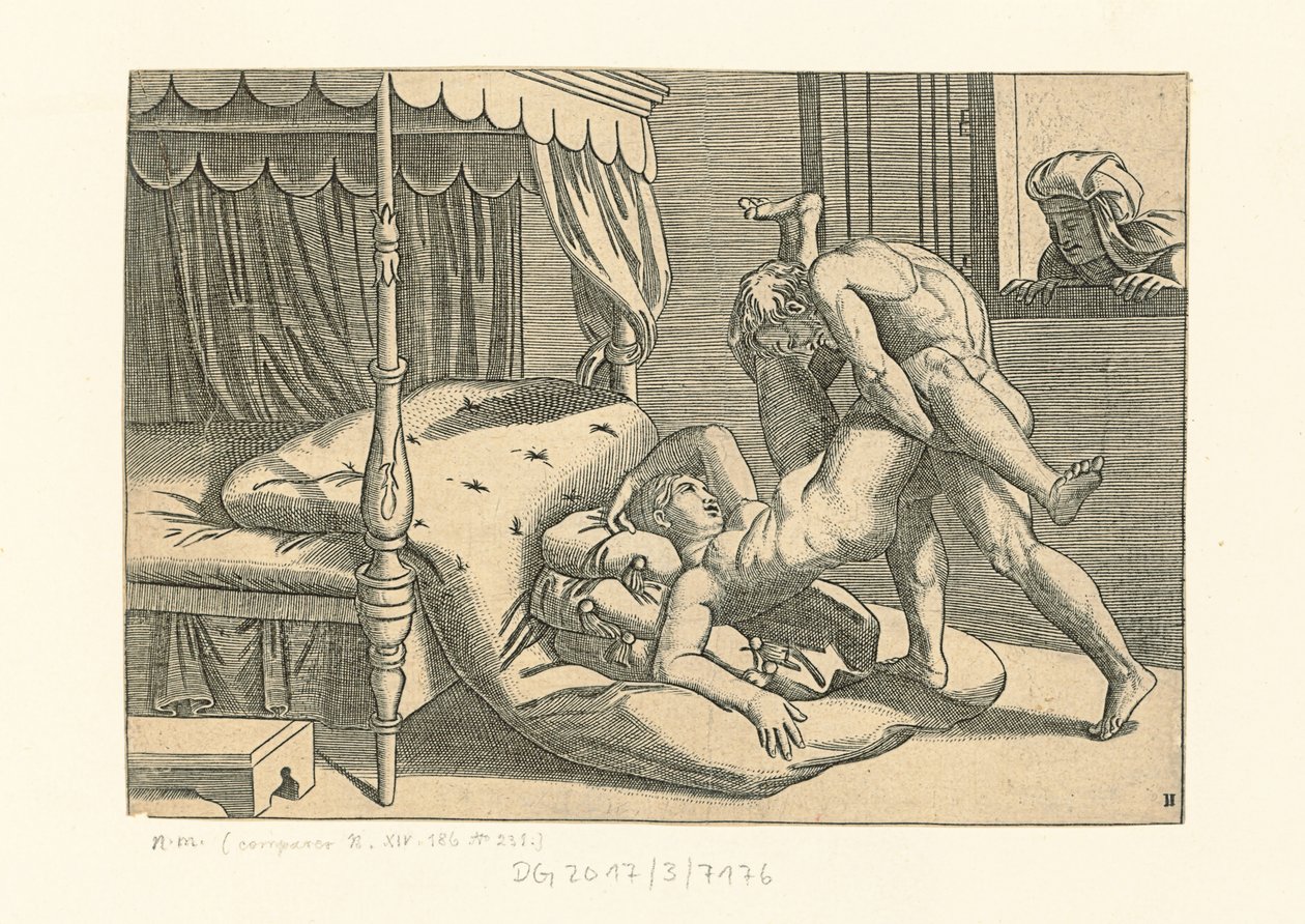 I Modi. Stilling 9, 1530-1540. af Marcantonio, Raimondi