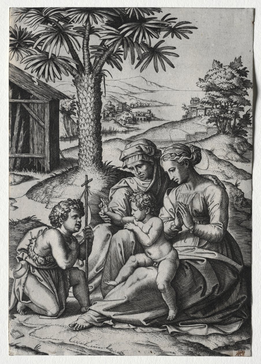 Madonna af Palmetræet af Marcantonio Raimondi