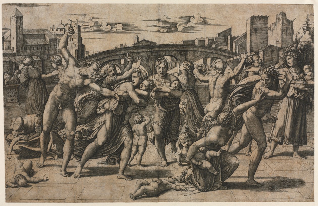 Massacre of the Innocents (Med grantræet) af Marcantonio Raimondi