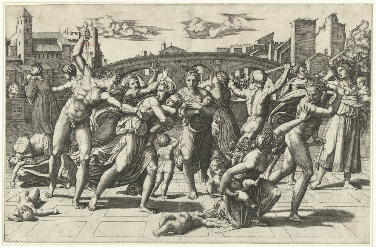 Massakren på de uskyldige, ca. 1515 af Marcantonio Raimondi