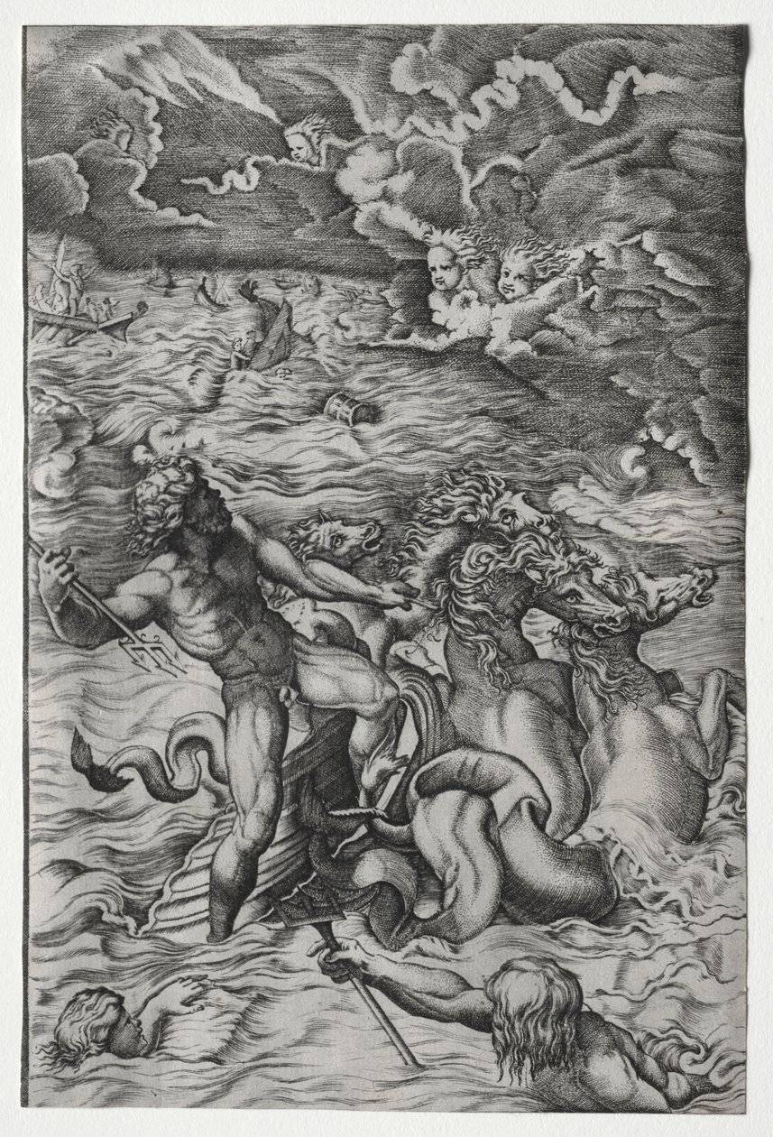Neptun beroliger stormen, som Aeolus rejste mod Æneas