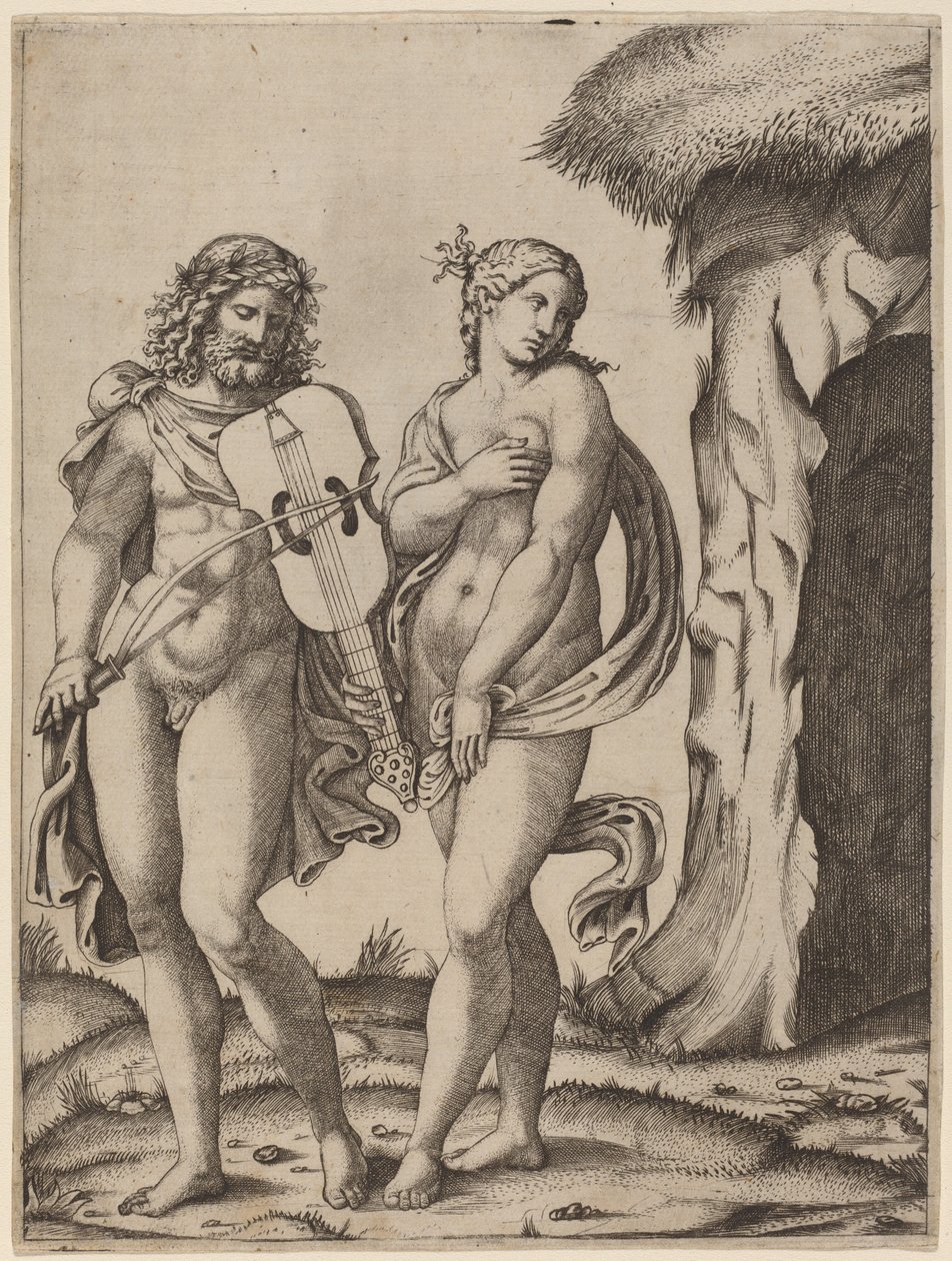 Orfeus og Eurydike af Marcantonio Raimondi