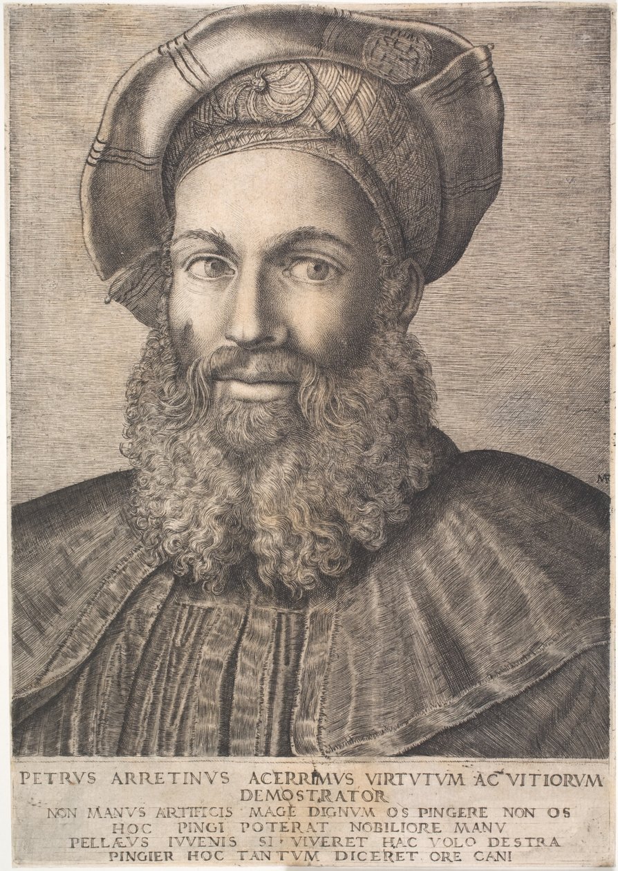 Pietro Aretino af Marcantonio Raimondi