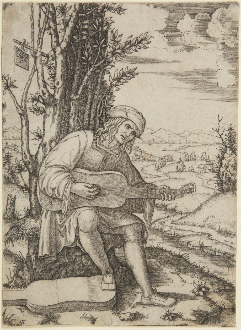 Portræt af digteren Giovanni Achillini, kaldet Filoteo (Bartsch XIV/469; Delaborde 232; Passavant 276; Petrucci, nr. 1) af Marcantonio Raimondi
