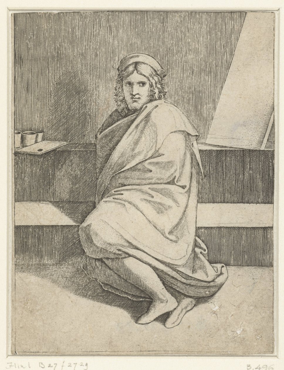 Portræt af maleren Raphael af Marcantonio Raimondi
