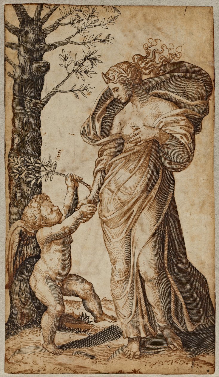 Forsoning af Minerva og Amor af Marcantonio Raimondi