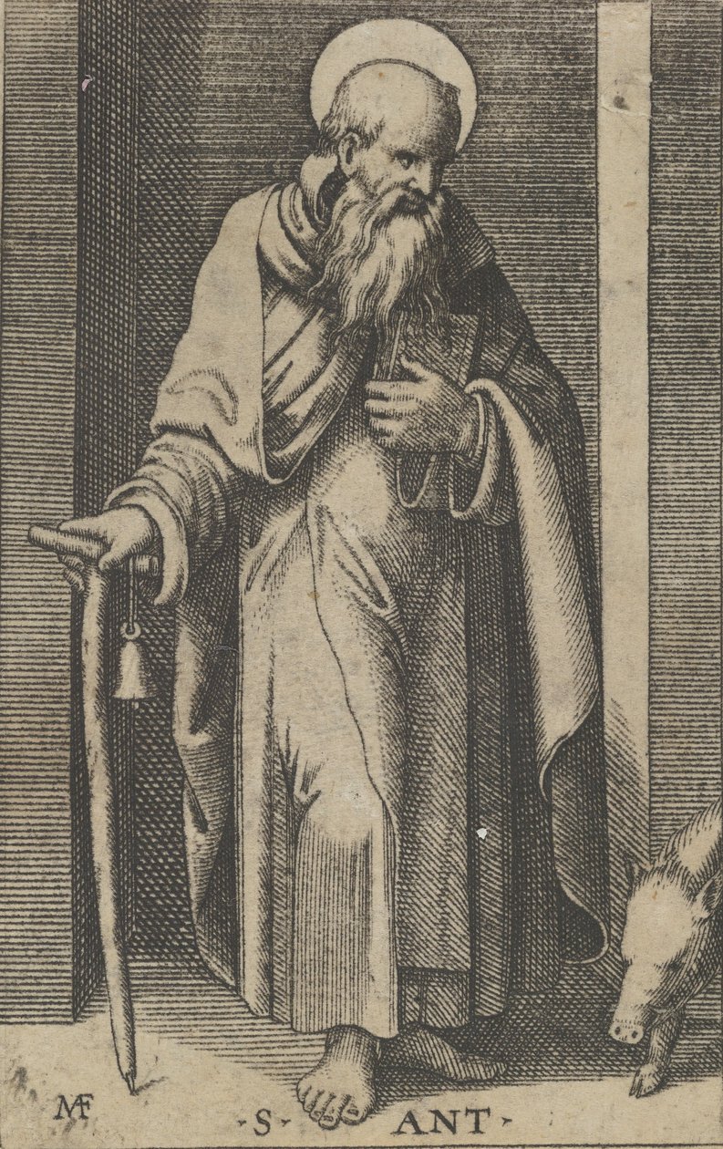 Saint Anthony, en stav i højre hånd, fra serien 
