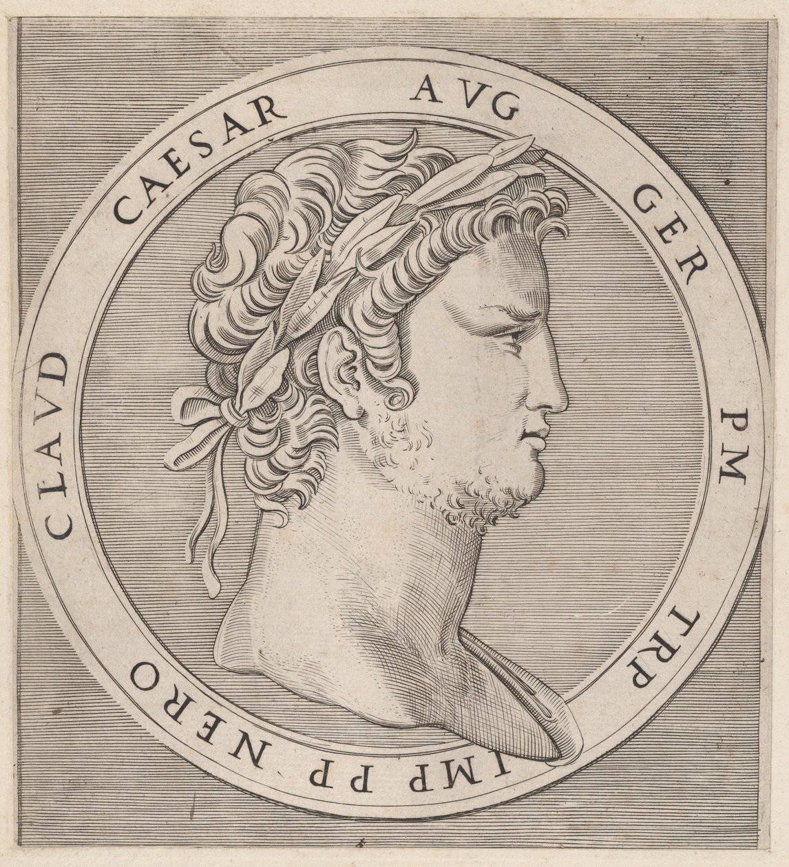 Mirror of Roman Magnificence: Nero, fra De Tolv Cæsarer, ca. 1500-1534., ca. 1500-1534. af Marcantonio Raimondi