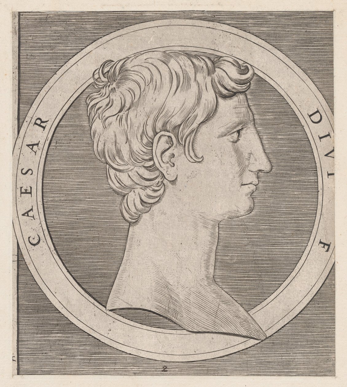 Mirror of Roman Magnificence: Octavian Augustus, fra The Tolv Caesars, ca..., ca. 1500-1534. af Marcantonio Raimondi