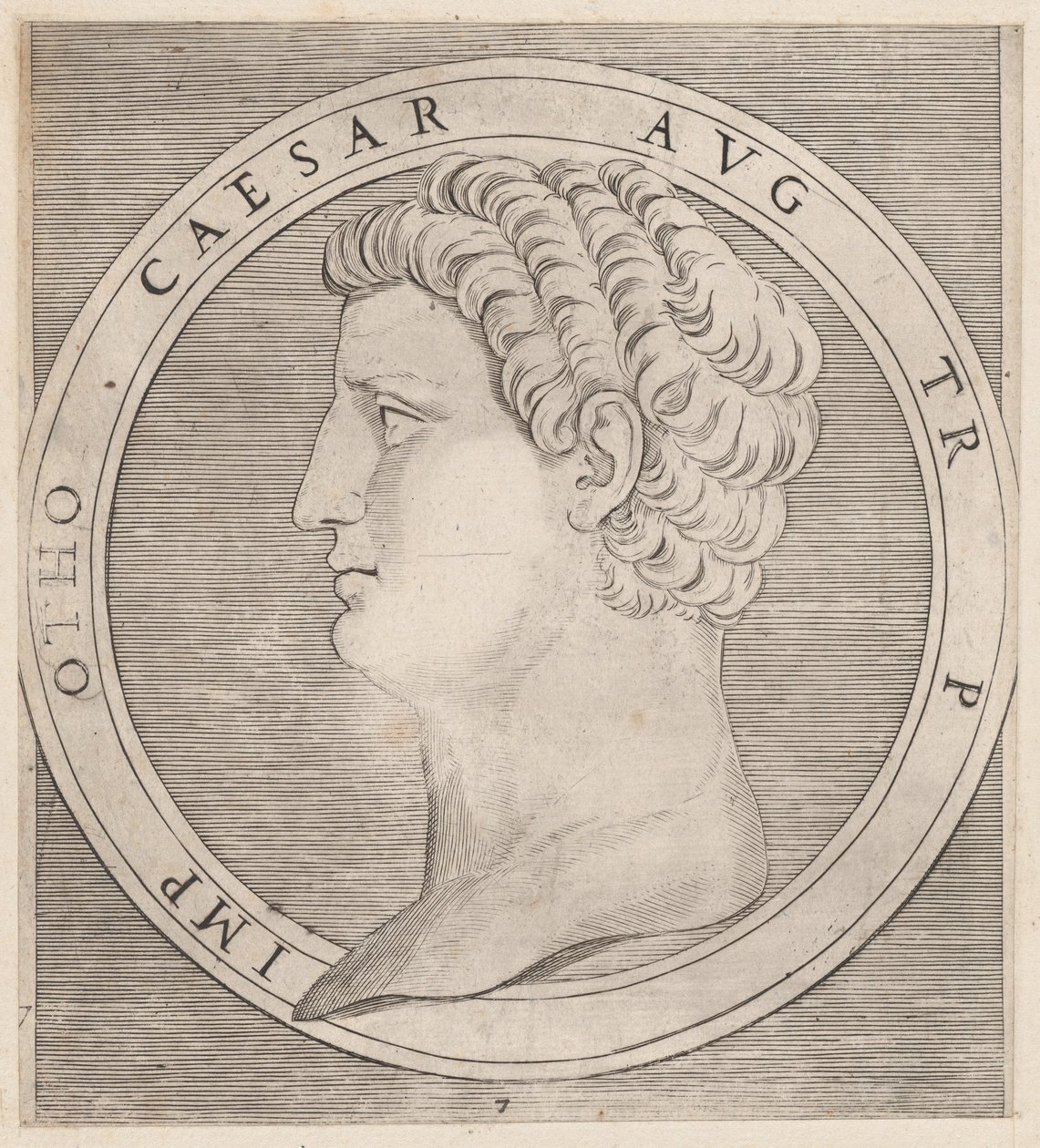 Mirror of Roman Magnificence: Otho, fra The Twelve Caesars, ca. 1500-1534., ca. 1500-1534. af Marcantonio Raimondi